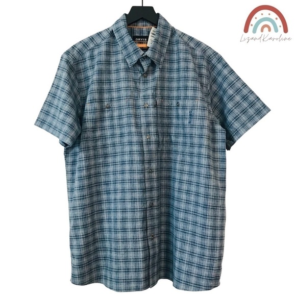 New! Orvis Bowman Workshirt Active Fit Plaid Button Down Shirt - Picture 1 of 10